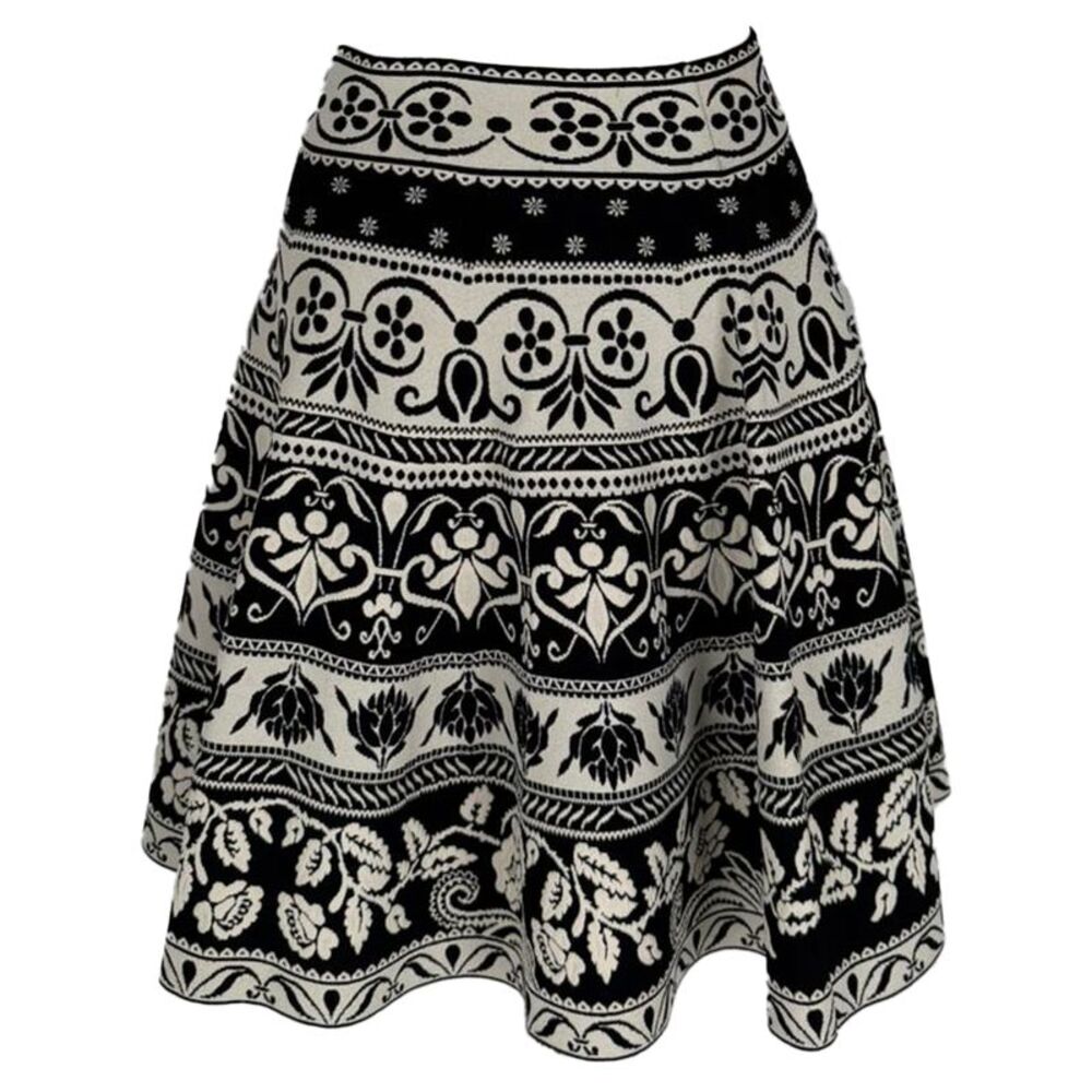 Alexander McQueen Printed Skirt in Multicolor Viscose